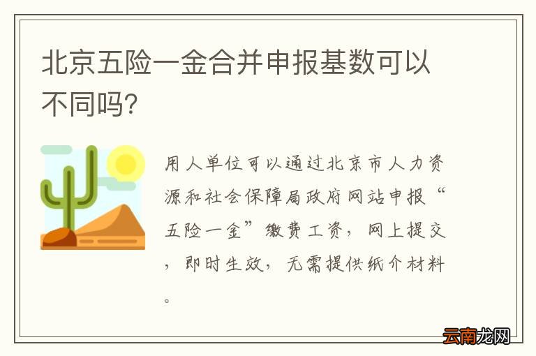 北京五险一金合并申报基数可以不同吗？