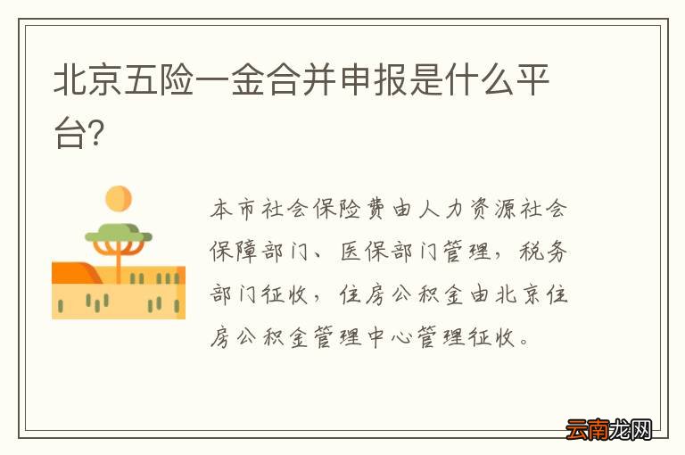 北京五险一金合并申报是什么平台？