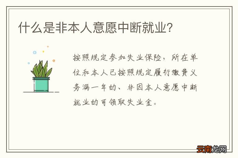 什么是非本人意愿中断就业？