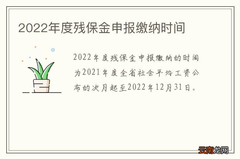 2022年度残保金申报缴纳时间