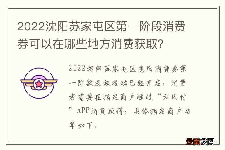 2022沈阳苏家屯区第一阶段消费券可以在哪些地方消费获取？