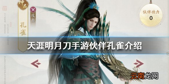 天涯明月刀手游伙伴孔雀介绍 天涯明月刀手游孔雀怎么样