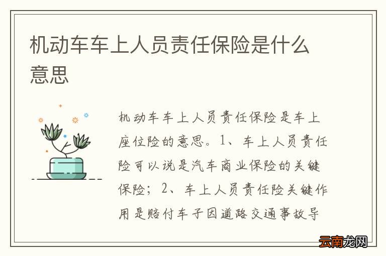 机动车车上人员责任保险是什么意思