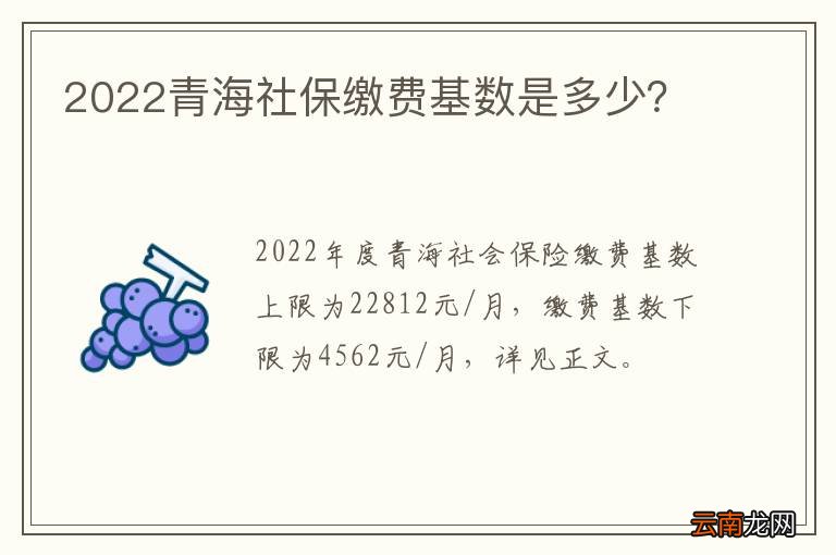 2022青海社保缴费基数是多少？