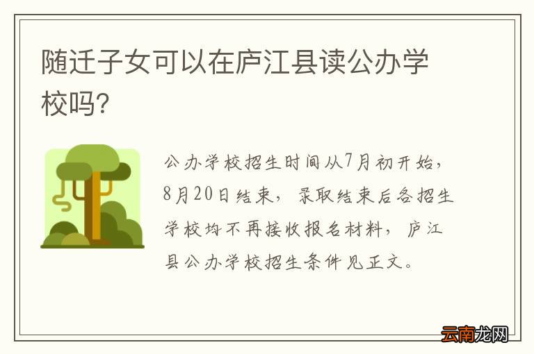 随迁子女可以在庐江县读公办学校吗？
