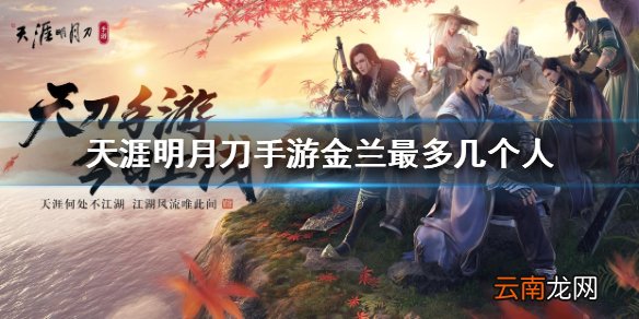 天涯明月刀手游金兰最多几个人 金兰人数介绍