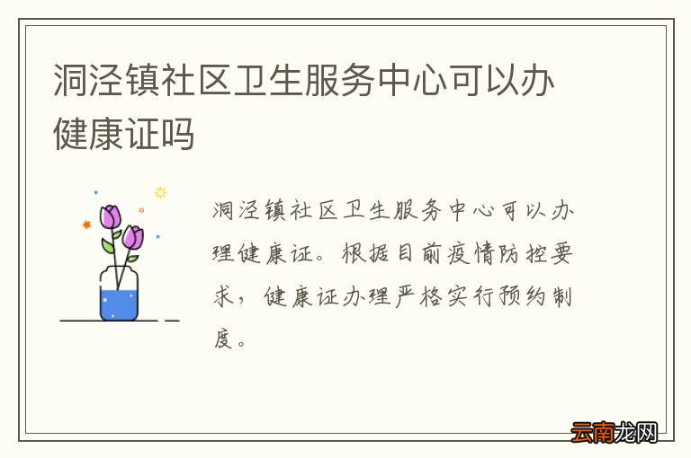 洞泾镇社区卫生服务中心可以办健康证吗