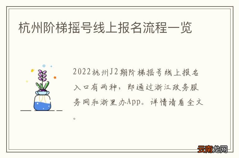 杭州阶梯摇号线上报名流程一览