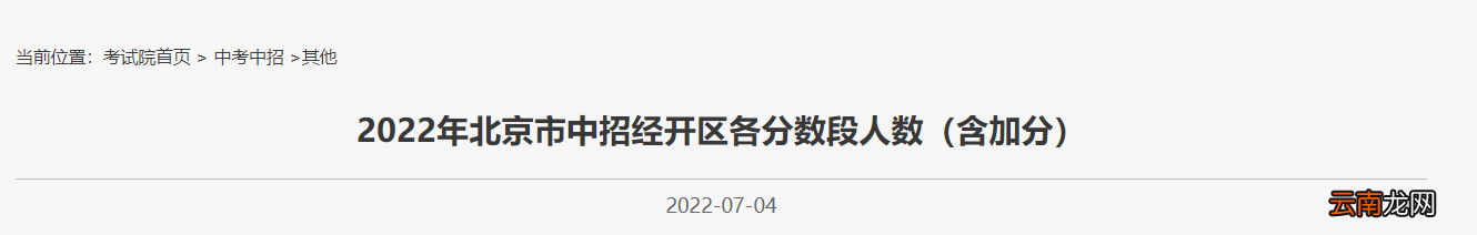含加分 2022北京经开区中考一分一段统计表