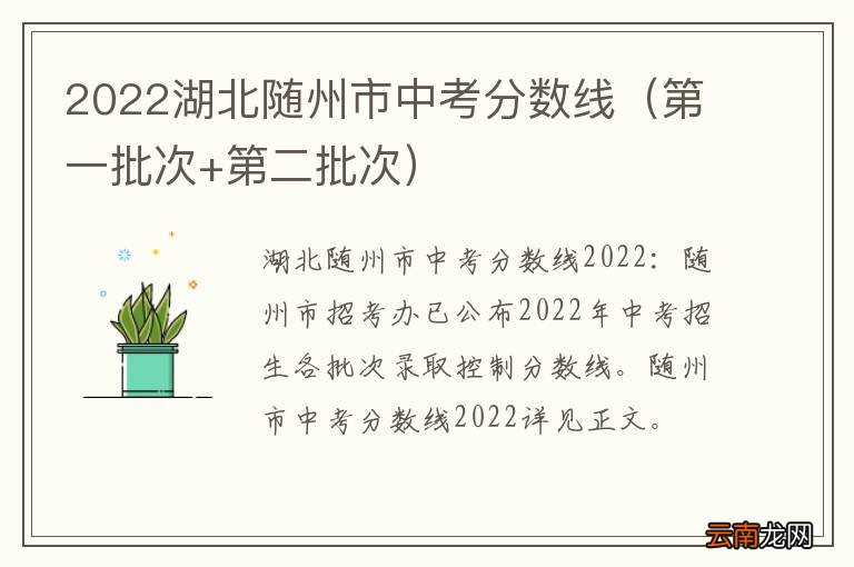 第一批次+第二批次 2022湖北随州市中考分数线