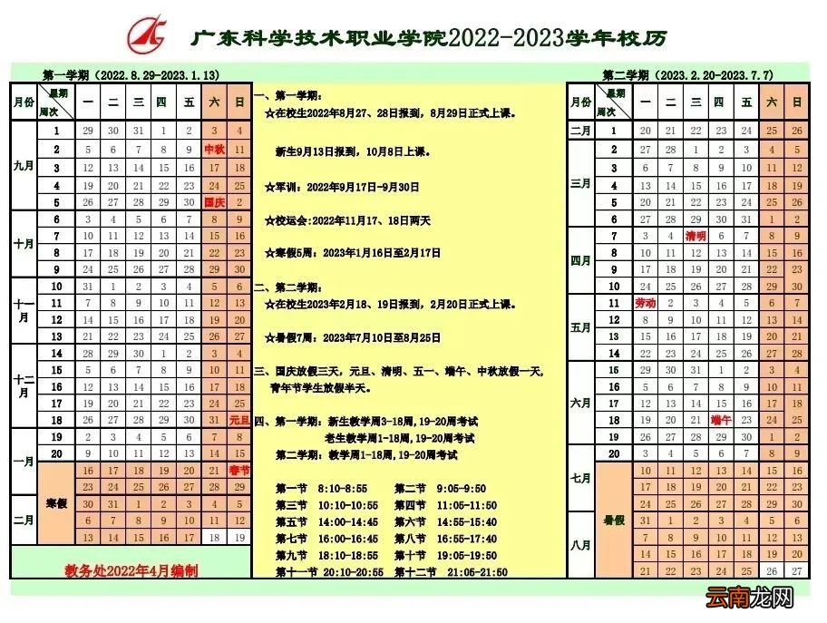 2022广东科学技术职业学院秋季开学报到时间
