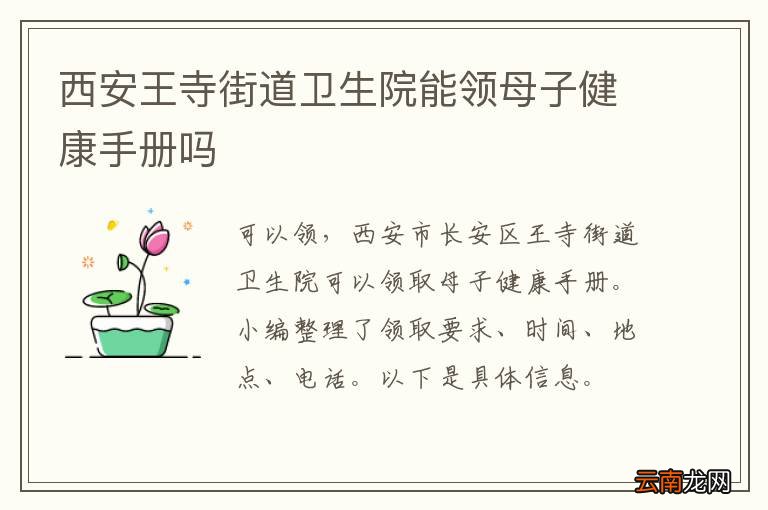 西安王寺街道卫生院能领母子健康手册吗