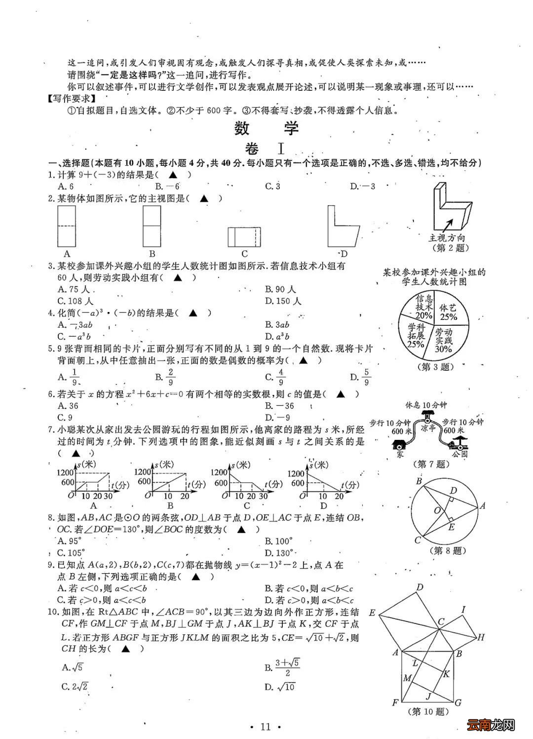 2022年温州中考全科目试卷+参考答案+试卷评析