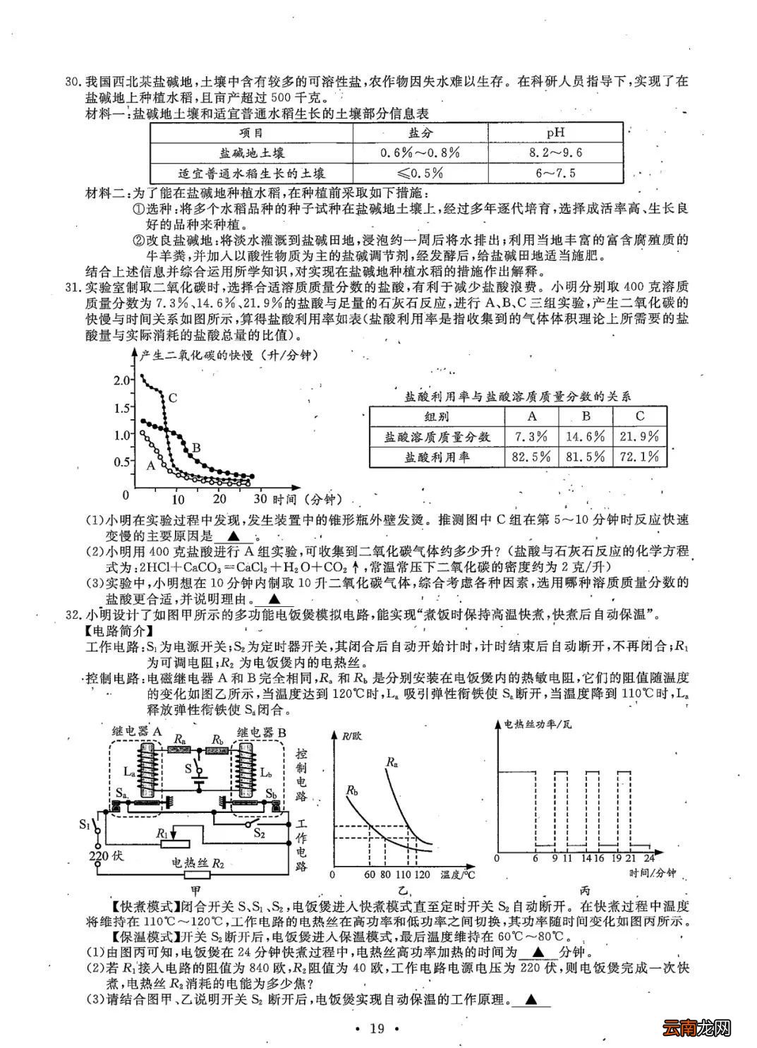 2022年温州中考全科目试卷+参考答案+试卷评析