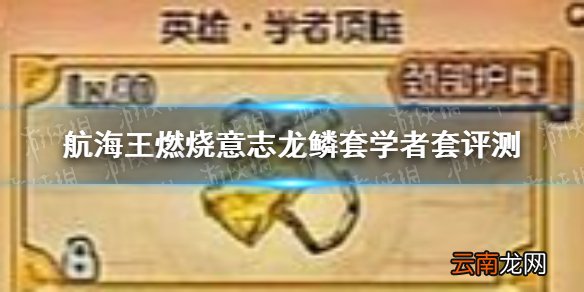 航海王燃烧意志龙鳞套学者套怎么样 航海王燃烧意志龙鳞套学者套评测
