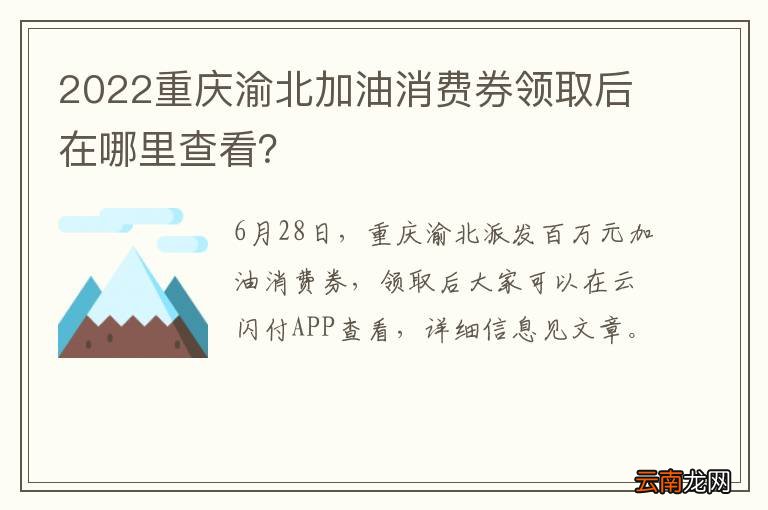 2022重庆渝北加油消费券领取后在哪里查看？