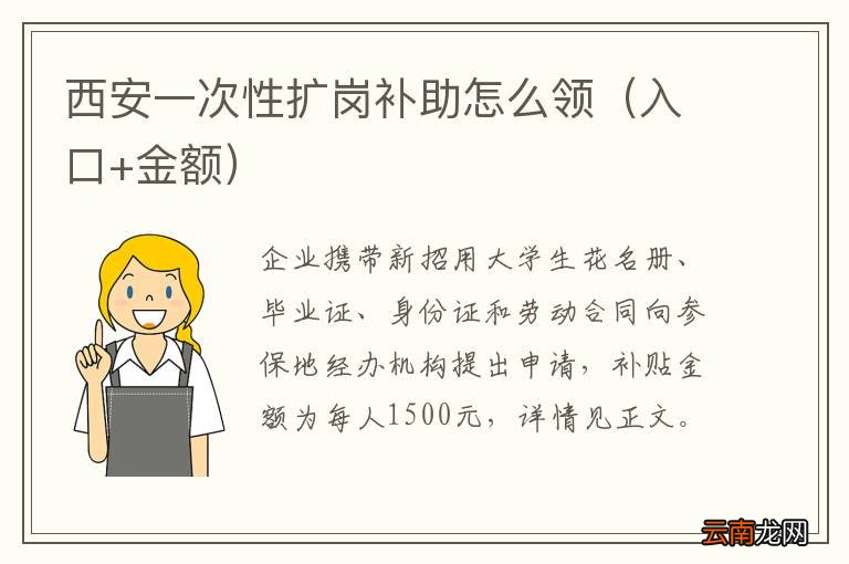 入口+金额 西安一次性扩岗补助怎么领