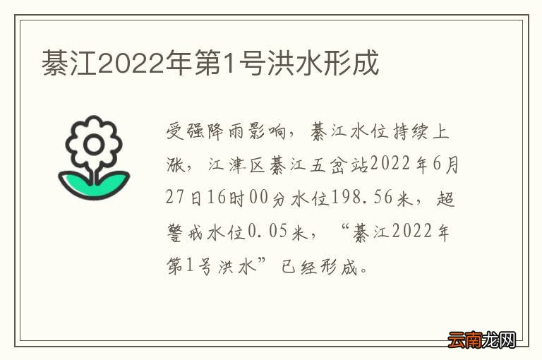 綦江2022年第1号洪水形成