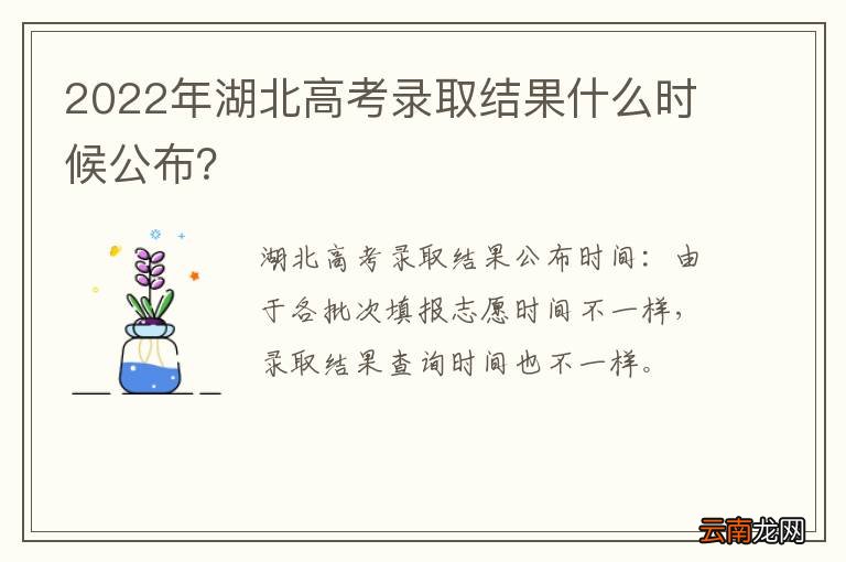 2022年湖北高考录取结果什么时候公布？
