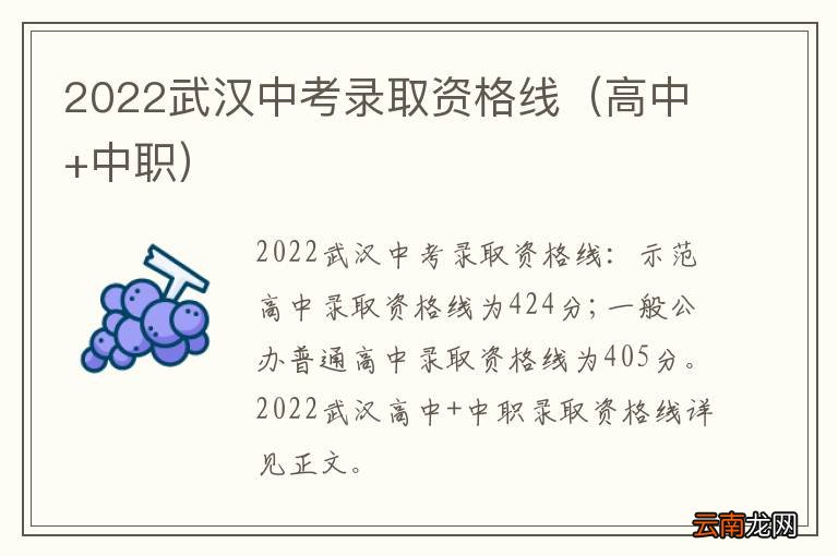 高中+中职 2022武汉中考录取资格线