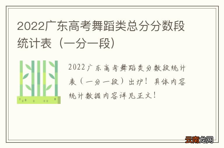 一分一段 2022广东高考舞蹈类总分分数段统计表