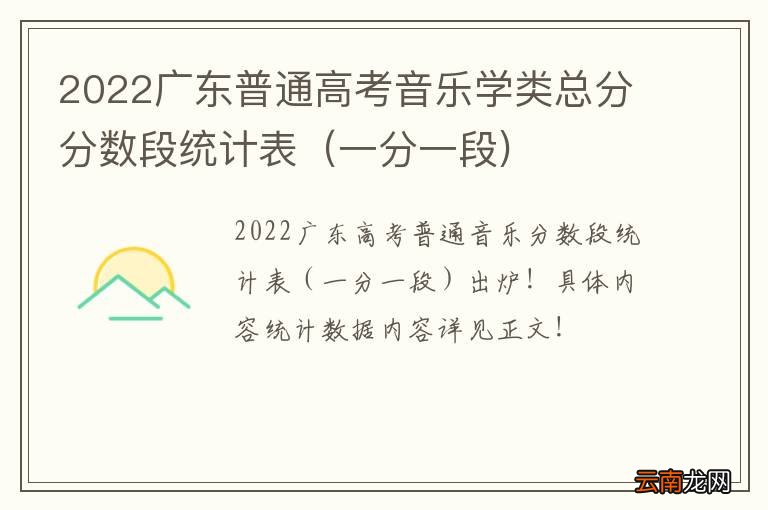 2022广东普通高考音乐学类总分分数段统计表（一分一段)