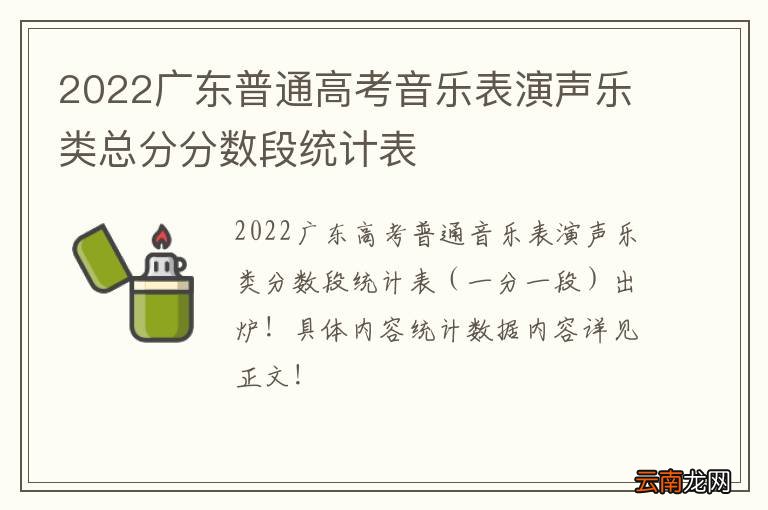 2022广东普通高考音乐表演声乐类总分分数段统计表