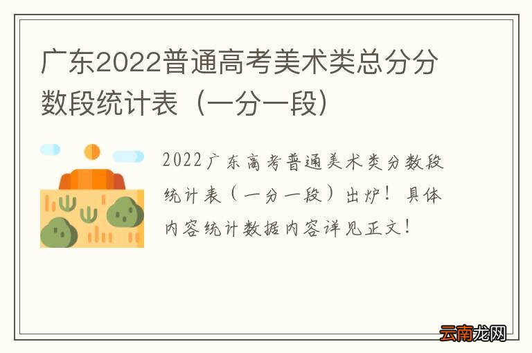 一分一段 广东2022普通高考美术类总分分数段统计表