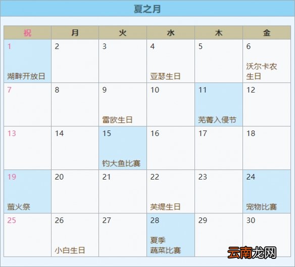 符文工房4特别版夏季有什么事件 夏季事件一览