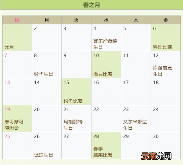 符文工房4特别版春季有什么事件 春季事件一览