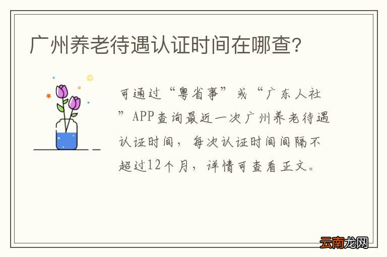 广州养老待遇认证时间在哪查?