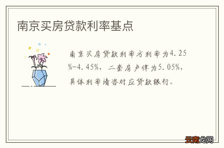 南京买房贷款利率基点
