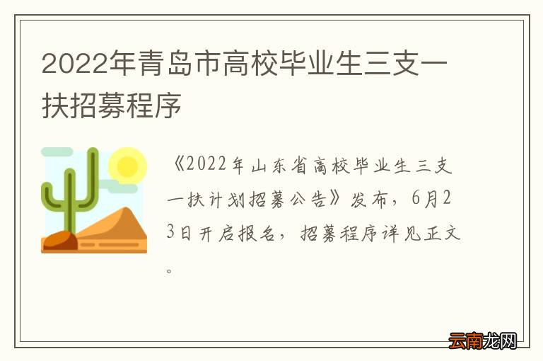 2022年青岛市高校毕业生三支一扶招募程序
