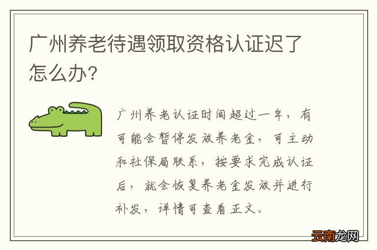 广州养老待遇领取资格认证迟了怎么办?