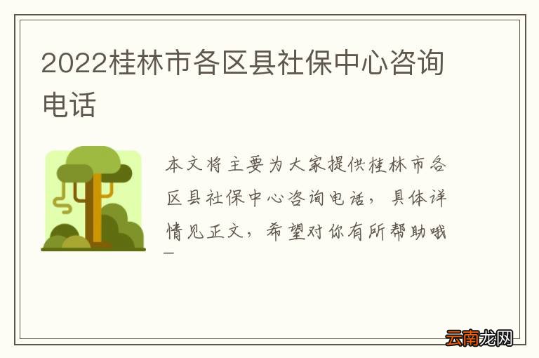 2022桂林市各区县社保中心咨询电话