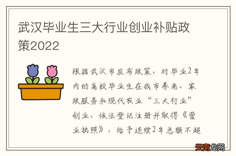 武汉毕业生三大行业创业补贴政策2022