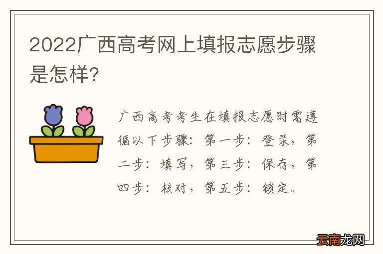 2022广西高考网上填报志愿步骤是怎样?