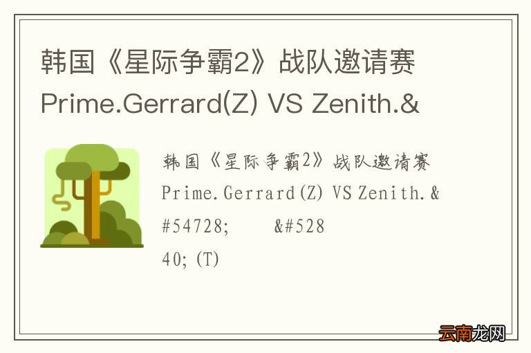 Z 韩国《星际争霸2》战队邀请赛 Prime.Gerrard VS Zenith.허준과침(T)