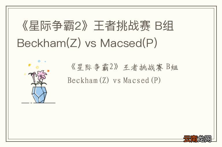 Z 《星际争霸2》王者挑战赛 B组 Beckham vs Macsed(P)