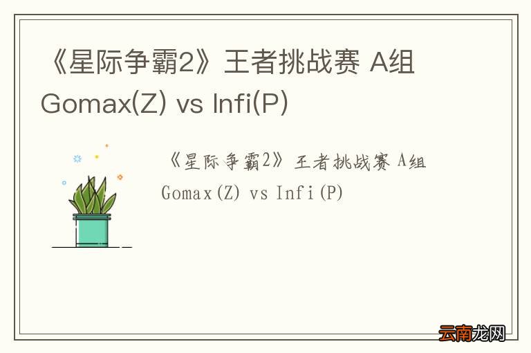 Z 《星际争霸2》王者挑战赛 A组 Gomax vs Infi(P)