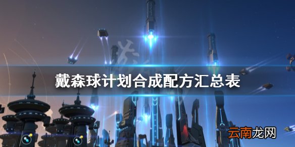 戴森球计划合成配方汇总表 戴森球计划物品合成表一览