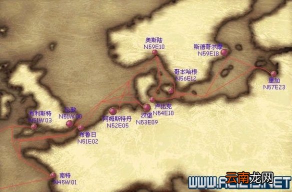 大航海时代4威力加强版HD港口地图坐标分布汇总 全港口分布