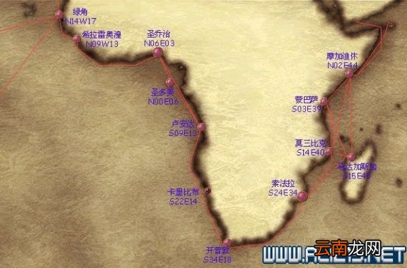 大航海时代4威力加强版HD港口地图坐标分布汇总 全港口分布