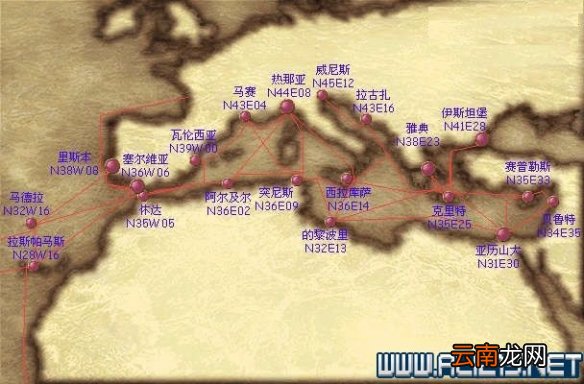 大航海时代4威力加强版HD港口地图坐标分布汇总 全港口分布