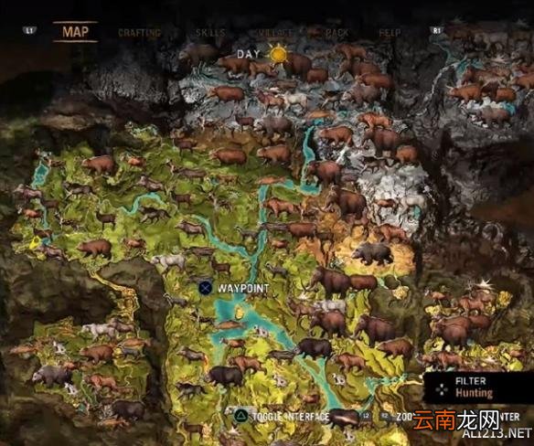 《孤岛惊魂：原始杀戮》稀有动物位置分布图图览