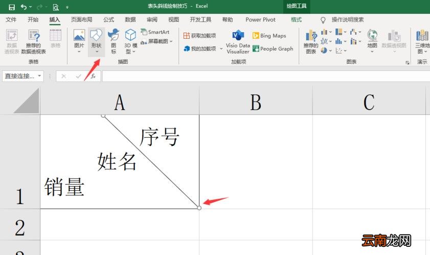 excel表格怎么画斜线一分为二 表格画斜线并输入文字