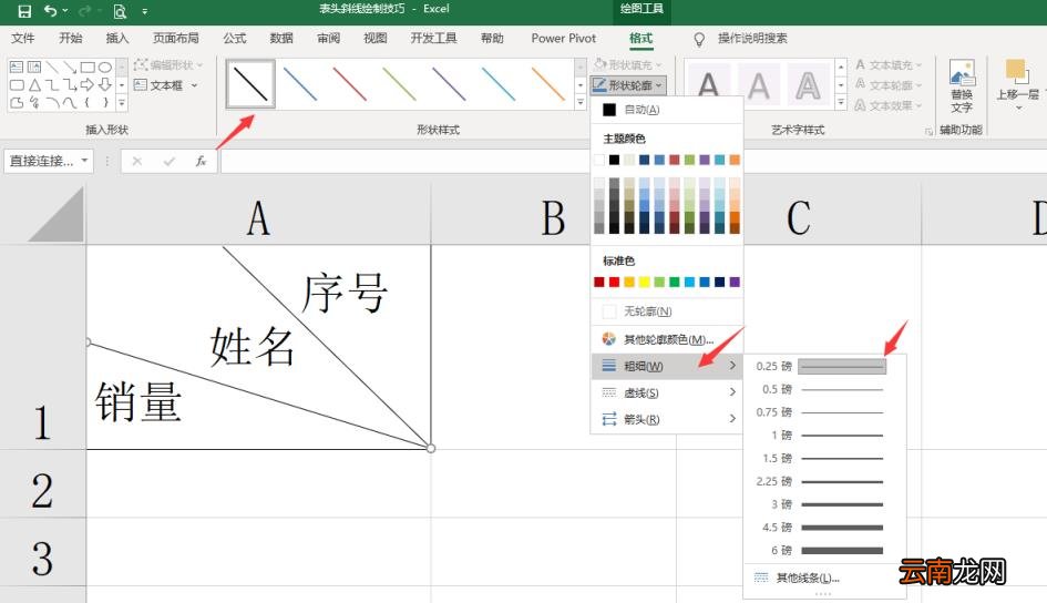 excel表格怎么画斜线一分为二 表格画斜线并输入文字