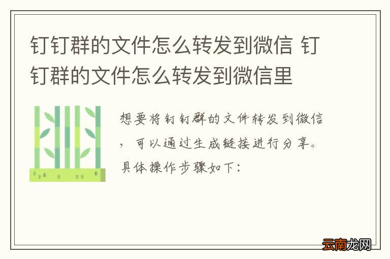 钉钉群的文件怎么转发到微信 钉钉群的文件怎么转发到微信里