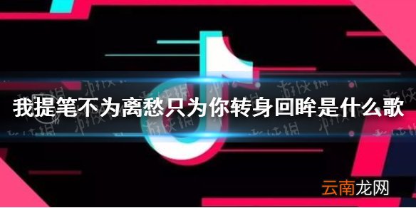 我提笔不为离愁只为你转身回眸是什么歌 西楼别序歌词分享