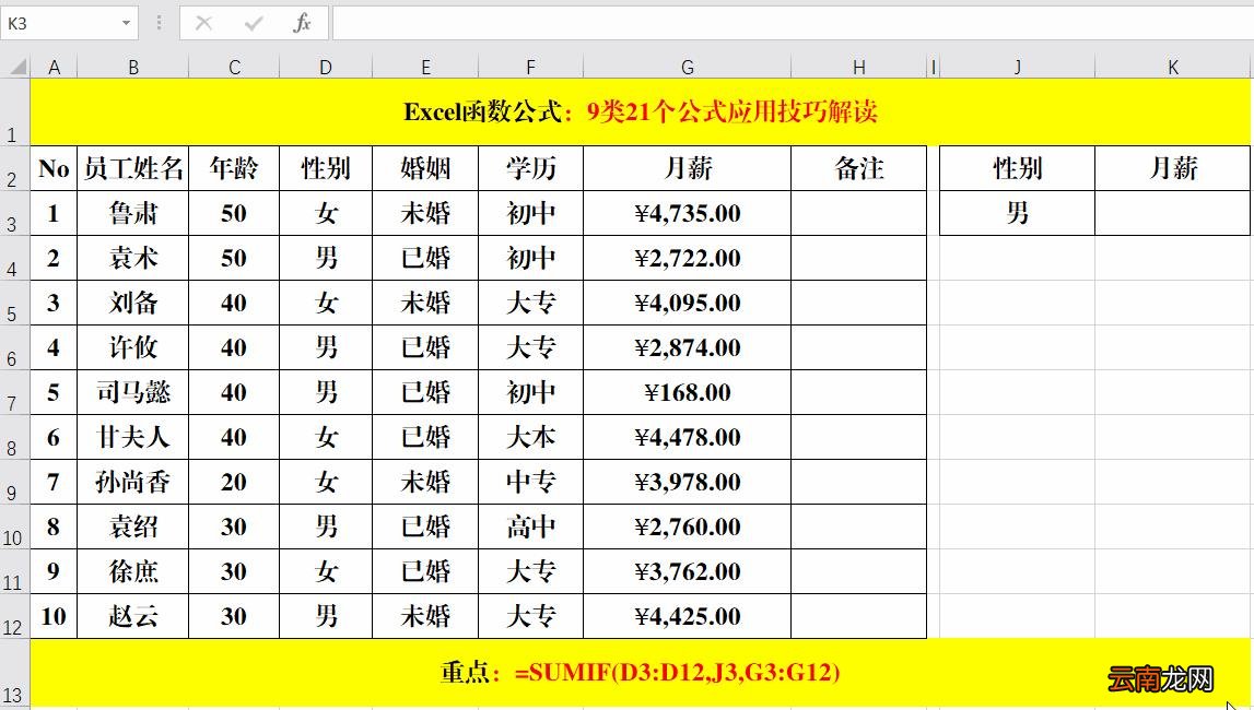 excel公式大全有图详解 excel函数公式大全及图解